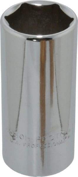 Proto - 15/16", 3/8" Drive, Deep Hand Socket - 6 Points, 2-3/4" OAL, Chrome Finish - Exact Tool & Supply