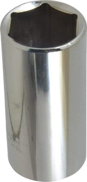 Proto - 1", 3/8" Drive, Deep Hand Socket - 6 Points, 2-3/4" OAL, Chrome Finish - Exact Tool & Supply