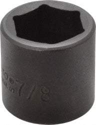 Proto - 3/8" Drive 7/8" Standard Impact Socket - 6 Points, 1-7/32" OAL - Exact Tool & Supply