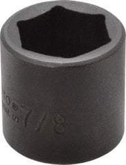 Proto - 3/8" Drive 7/8" Standard Impact Socket - 6 Points, 1-7/32" OAL - Exact Tool & Supply