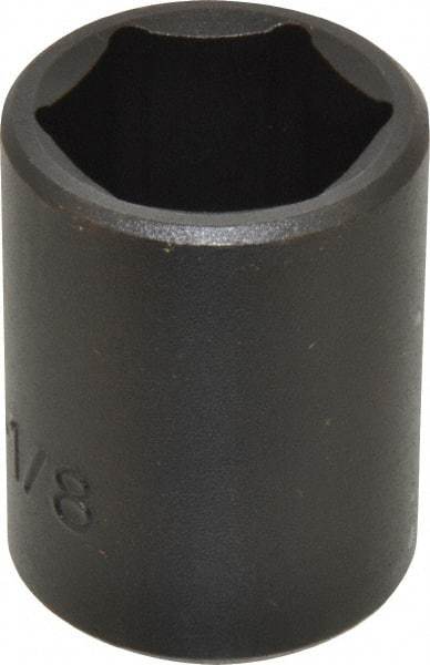 Proto - 1/2" Drive 1-1/8" Standard Impact Socket - 6 Points, 2" OAL - Exact Tool & Supply
