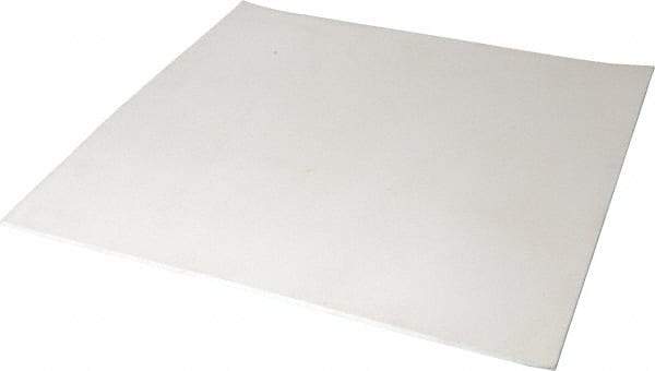 Made in USA - 12" Long, 12" Wide, 1/8" Thick, Silicone Rubber Foam Sheet - 45 to 55 Durometer, White, -20 to 500°F, 640 psi Tensile Strength, Plain Backing, Stock Length - Exact Tool & Supply