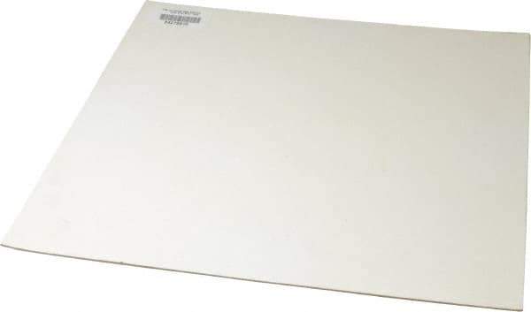 Made in USA - 12" Long, 12" Wide, 1/16" Thick, Silicone Rubber Foam Sheet - 45 to 55 Durometer, White, -20 to 500°F, 640 psi Tensile Strength, Adhesive Backing, Stock Length - Exact Tool & Supply