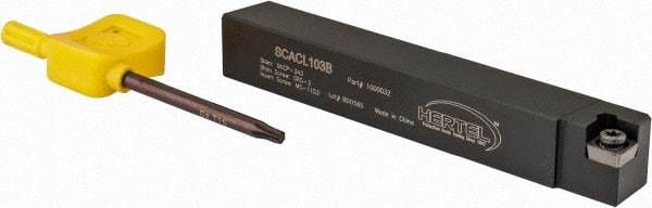Hertel - SCAC, Left Hand Cut, 10° Lead Angle, 5/8" Shank Height x 5/8" Shank Width, Neutral Rake Indexable Turning Toolholder - 4-1/2" OAL, CC..32.5. Insert Compatibility, Series Screw-Type - Exact Tool & Supply