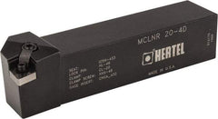 Hertel - MCLN, Right Hand Cut, 5° Lead Angle, 1-1/4" Shank Height x 1-1/4" Shank Width, Negative Rake Indexable Turning Toolholder - 6" OAL, CN..43. Insert Compatibility, Series Multi-Option - Exact Tool & Supply