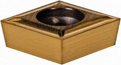 Hertel - CCGT21.50 LF Grade HC210 Carbide Turning Insert - TiN Finish, 80° Diamond, 1/4" Inscr Circle, 3/32" Thick, 0.0039" Corner Radius - Exact Tool & Supply