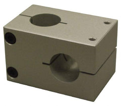 80/20 Inc. - 2 Inch Wide x 1 Inch High x 3-1/8 Inch Deep Stanchion Cross Clamp - 1.004 Inch Hole - Exact Tool & Supply