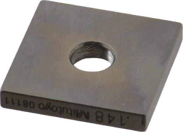 Mitutoyo - 0.148" Square Steel Gage Block - Accuracy Grade 0, Includes Certificate of Inspection - Exact Tool & Supply