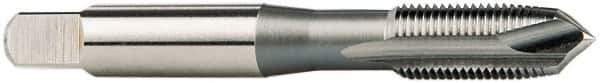 OSG - M10x1.00 Metric Fine, 3 Flute, Bright Finish, High Speed Steel Spiral Point Tap - Plug Chamfer, Right Hand Thread, 2-15/16" OAL, 1-1/4" Thread Length, 0.381" Shank Diam, Series 142 - Exact Tool & Supply