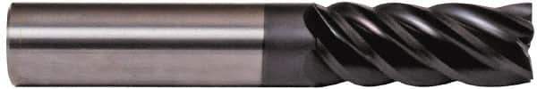 Accupro - 1", 2" LOC, 1" Shank Diam, 4" OAL, 5 Flute, Solid Carbide Square End Mill - Single End, nACRo Finish, Spiral Flute, Variable° Helix, Centercutting, Right Hand Cut, Right Hand Flute - Exact Tool & Supply