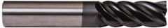 Accupro - 1", 2" LOC, 1" Shank Diam, 4" OAL, 5 Flute, Solid Carbide Square End Mill - Single End, nACRo Finish, Spiral Flute, Variable° Helix, Centercutting, Right Hand Cut, Right Hand Flute - Exact Tool & Supply
