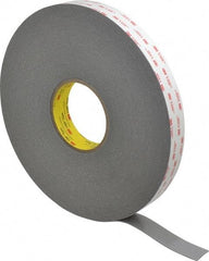 3M - 1" x 36 Yd Acrylic Adhesive Double Sided Tape - 45 mil Thick, Gray, Acrylic Foam Liner, Continuous Roll, Series 4941 - Exact Tool & Supply