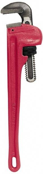 General - 10" Cast Iron Straight Pipe Wrench - 1-1/2" Pipe Capacity - Exact Tool & Supply