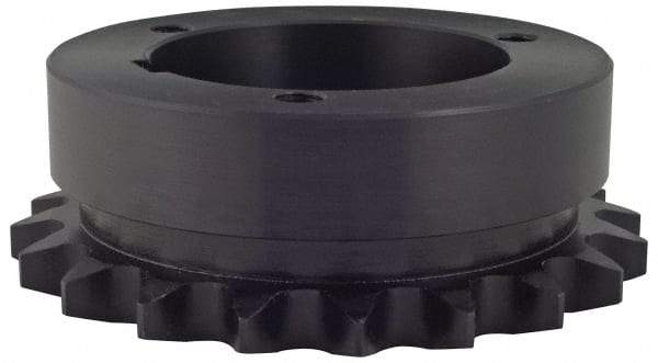 Browning - 20 Teeth, 1/2" Chain Pitch, Chain Size 40, Bushed Roller Chain Sprocket - 3.196" Pitch Diam, 3.45" Outside Diam - Exact Tool & Supply