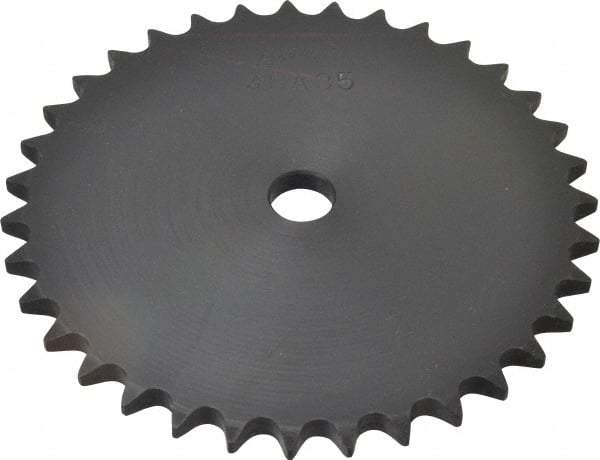 Browning - 35 Teeth, 1/2" Chain Pitch, Chain Size 40, "A" Plate Roller Chain Sprocket - 5/8" Bore Diam, 5-37/64" Pitch Diam, 5.86" Outside Diam - Exact Tool & Supply