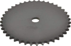 Browning - 40 Teeth, 1/2" Chain Pitch, Chain Size 40, "A" Plate Roller Chain Sprocket - 5/8" Bore Diam, 6.373" Pitch Diam, 6.65" Outside Diam - Exact Tool & Supply