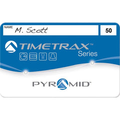 Pyramid - Time Cards & Time Clock Accessories; Type: Swipe Cards ; For Use With: Pyramid TimeTrax TTEZ, TTEZEK, PSDLAUBKK, TTPRO, TTMOBILE, FASTTIME 8000 & 9001 ; Height (Inch): 2-1/8 ; Width (Inch): 3-5/8 ; Depth (Inch): 1-1/2 ; Color: Blue; ,Gray; White - Exact Tool & Supply