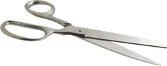 Heritage Cutlery - 4-1/4" LOC, 9" OAL Stainless Steel Standard Shears - Right Hand, Stainless Steel Straight Handle, For Poultry Processing - Exact Tool & Supply