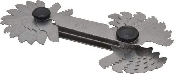 Value Collection - 28 Leaf, 0.5 to 6mm Pitch Range, 4 to 56 TPI Range, Screw Pitch Gage - Exact Tool & Supply