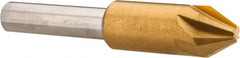 Melin Tool - 3/8" Head Diam, 1/4" Shank Diam, 6 Flute 60° Cobalt Countersink - Exact Tool & Supply