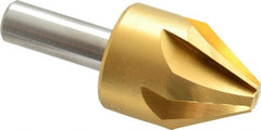 Melin Tool - 1-1/4" Head Diam, 1/2" Shank Diam, 6 Flute 60° Cobalt Countersink - Exact Tool & Supply