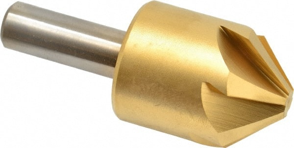 Melin Tool - 1-1/4" Head Diam, 1/2" Shank Diam, 6 Flute 90° Cobalt Countersink - Exact Tool & Supply