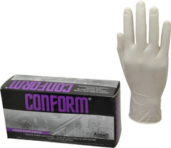 Ansell - Size M, 5 mil, Industrial Grade, Powdered Latex Disposable Gloves - Exact Tool & Supply