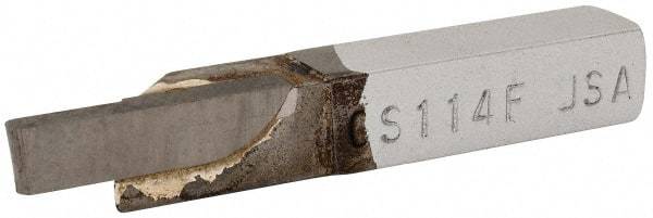 Accupro - 3/8 x 3/8" Shank, Full Radius Cutoff, Cutoff & Grooving Single Point Tool Bit - GS-114F, Grade Micrograin, 0.114" Groove Width, 0.4" Depth of Cut - Exact Tool & Supply