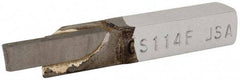 Accupro - 3/8 x 3/8" Shank, Full Radius Cutoff, Cutoff & Grooving Single Point Tool Bit - GS-114F, Grade Micrograin, 0.114" Groove Width, 0.4" Depth of Cut - Exact Tool & Supply