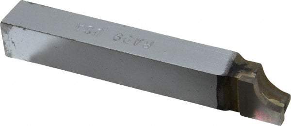 Accupro - 3-1/2 Inch Long, 9/32 Inch Radius, Right Hand, Concave, RAD Style Radius Cutting Tool Bit - 1/2 Inch Long Tip, 1/8 Inch Thick, 1/2 Inch Shank Square, Carbide Tip - Exact Tool & Supply
