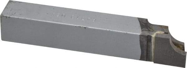 Accupro - 4-1/2 Inch Long, 13/32 Inch Radius, Right Hand, Concave, RAD Style Radius Cutting Tool Bit - 3/4 Inch Long Tip, 3/16 Inch Thick, 3/4 Inch Shank Square, Carbide Tip - Exact Tool & Supply
