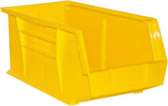 Durham - 14-5/8" Deep, Yellow Plastic Hang and Stack Bins - 7" High x 8-1/4" Wide x 14-5/8" Long - Exact Tool & Supply