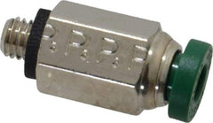 Parker - 5/32" Outside Diam, 10-32 UNF, Nickel Plated Brass Push-to-Connect Tube Male Connector - 300 Max psi, Tube to Male UNF Connection, Buna-N O-Ring - Exact Tool & Supply