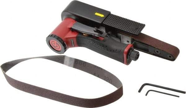 Chicago Pneumatic - 20 x 520 mm, 22,000 RPM Air Belt Sander - 1/4 Inch Inlet, 14.62 CFM Air Consumption - Exact Tool & Supply