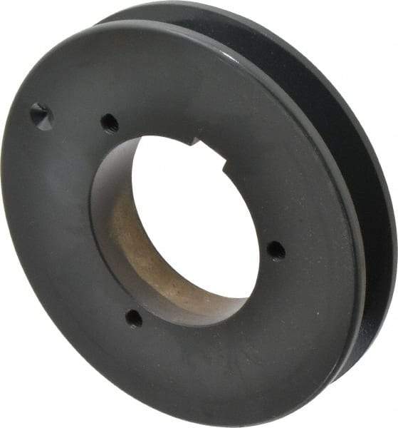 Browning - 1 Groove, 5/8 to 2-1/4 Bore Diam, 5.48" Outside Diam, QD Bushed V Belt Sheave - 5.3 5V Diam Belt Pitch - Exact Tool & Supply