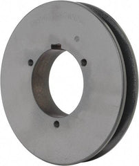 Browning - 1 Groove, 5/8 to 2-1/4 Bore Diam, 6.28" Outside Diam, QD Bushed V Belt Sheave - 6.1 5V Diam Belt Pitch - Exact Tool & Supply