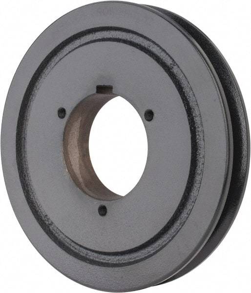 Browning - 1 Groove, 5/8 to 2-1/4 Bore Diam, 7.08" Outside Diam, QD Bushed V Belt Sheave - 6.9 5V Diam Belt Pitch - Exact Tool & Supply