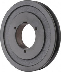 Browning - 1 Groove, 5/8 to 2-1/4 Bore Diam, 7.28" Outside Diam, QD Bushed V Belt Sheave - 7.1 5V Diam Belt Pitch - Exact Tool & Supply