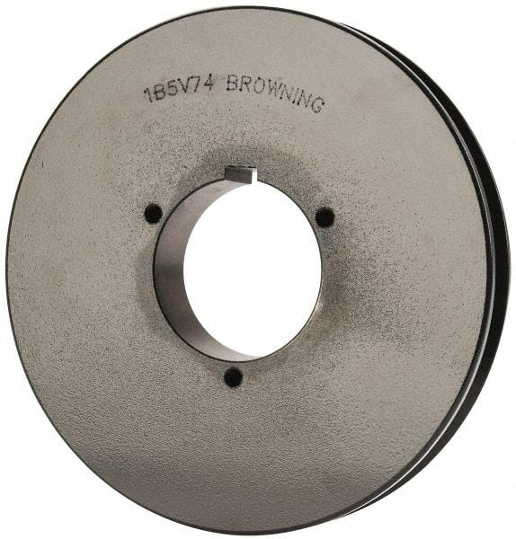Browning - 1 Groove, 5/8 to 2-1/4 Bore Diam, 7.68" Outside Diam, QD Bushed V Belt Sheave - 7.5 5V Diam Belt Pitch - Exact Tool & Supply