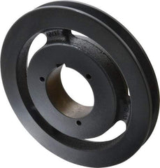 Browning - 1 Groove, 5/8 to 2-1/4 Bore Diam, 8.28" Outside Diam, QD Bushed V Belt Sheave - 8.1 5V Diam Belt Pitch - Exact Tool & Supply