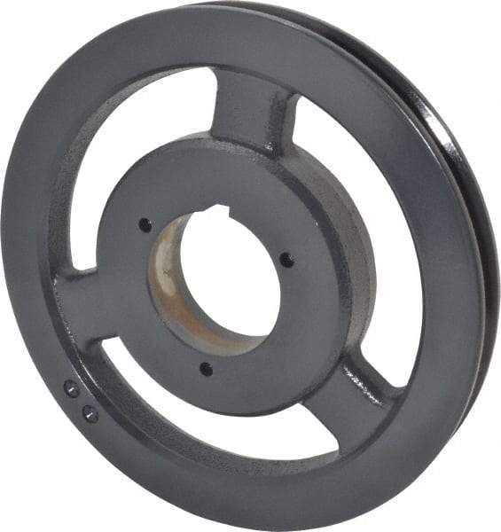 Browning - 1 Groove, 5/8 to 2-1/4 Bore Diam, 9.28" Outside Diam, QD Bushed V Belt Sheave - 9.1 5V Diam Belt Pitch - Exact Tool & Supply