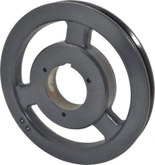 Browning - 1 Groove, 5/8 to 2-1/4 Bore Diam, 9.28" Outside Diam, QD Bushed V Belt Sheave - 9.1 5V Diam Belt Pitch - Exact Tool & Supply