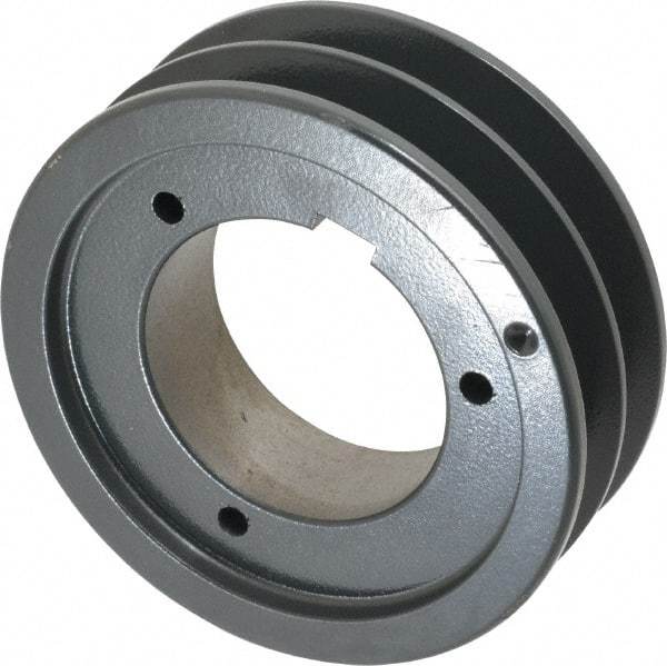 Browning - 2 Groove, 5/8 to 2-1/4 Bore Diam, 4.88" Outside Diam, QD Bushed V Belt Sheave - 4.7 5V Diam Belt Pitch - Exact Tool & Supply