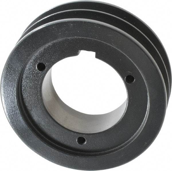 Browning - 2 Groove, 5/8 to 2-1/4 Bore Diam, 5.08" Outside Diam, QD Bushed V Belt Sheave - 4.9 5V Diam Belt Pitch - Exact Tool & Supply