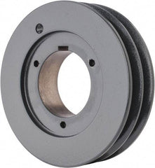 Browning - 2 Groove, 5/8 to 2-1/4 Bore Diam, 6.28" Outside Diam, QD Bushed V Belt Sheave - 6.1 5V Diam Belt Pitch - Exact Tool & Supply