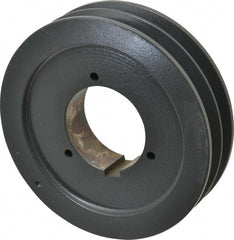 Browning - 2 Groove, 5/8 to 2-1/4 Bore Diam, 6.68" Outside Diam, QD Bushed V Belt Sheave - 6.5 5V Diam Belt Pitch - Exact Tool & Supply