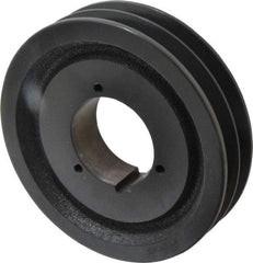 Browning - 2 Groove, 5/8 to 2-1/4 Bore Diam, 7.08" Outside Diam, QD Bushed V Belt Sheave - 6.9 5V Diam Belt Pitch - Exact Tool & Supply