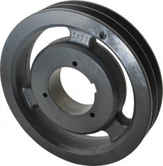 Browning - 2 Groove, 5/8 to 2-1/4 Bore Diam, 8.28" Outside Diam, QD Bushed V Belt Sheave - 8.1 5V Diam Belt Pitch - Exact Tool & Supply