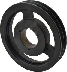Browning - 2 Groove, 5/8 to 2-1/4 Bore Diam, 9.28" Outside Diam, QD Bushed V Belt Sheave - 9.1 5V Diam Belt Pitch - Exact Tool & Supply