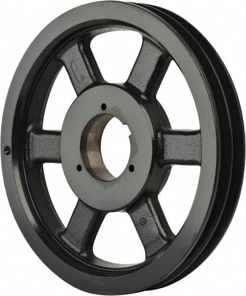 Browning - 2 Groove, 5/8 to 2-1/4 Bore Diam, 11.28" Outside Diam, QD Bushed V Belt Sheave - 11.1 5V Diam Belt Pitch - Exact Tool & Supply